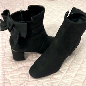 Alex Marie Elegant Black Ankle Boots with Bow Detail
